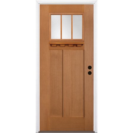 CODEL DOORS 36" x 80" Fir Grain Shaker Exterior Fiberglass Door 3068LHISPFGHER2033C491610BB